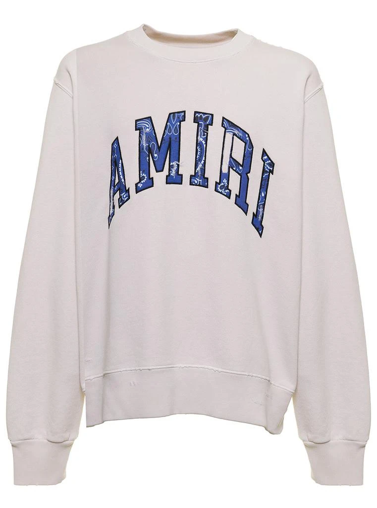 商品AMIRI|Amiri Man's White Cotton Sweatshirt with Bandana Logo detail,价格¥3177,第1张图片