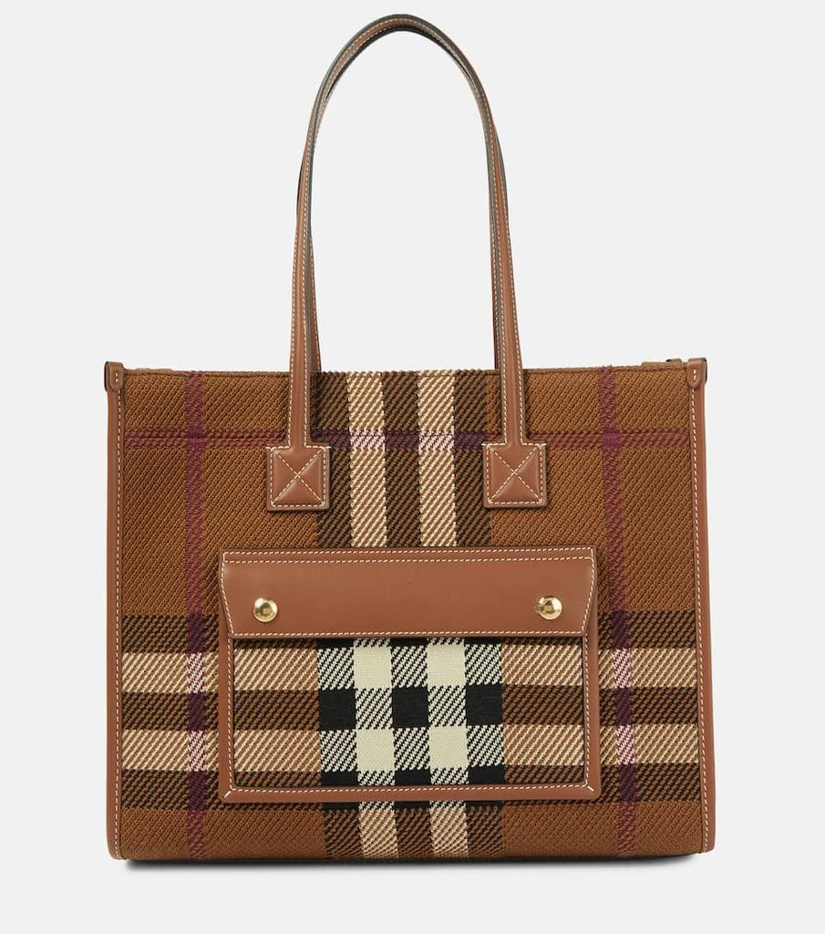 商品Burberry|Freya Small checked tote,价格¥12489,第1张图片