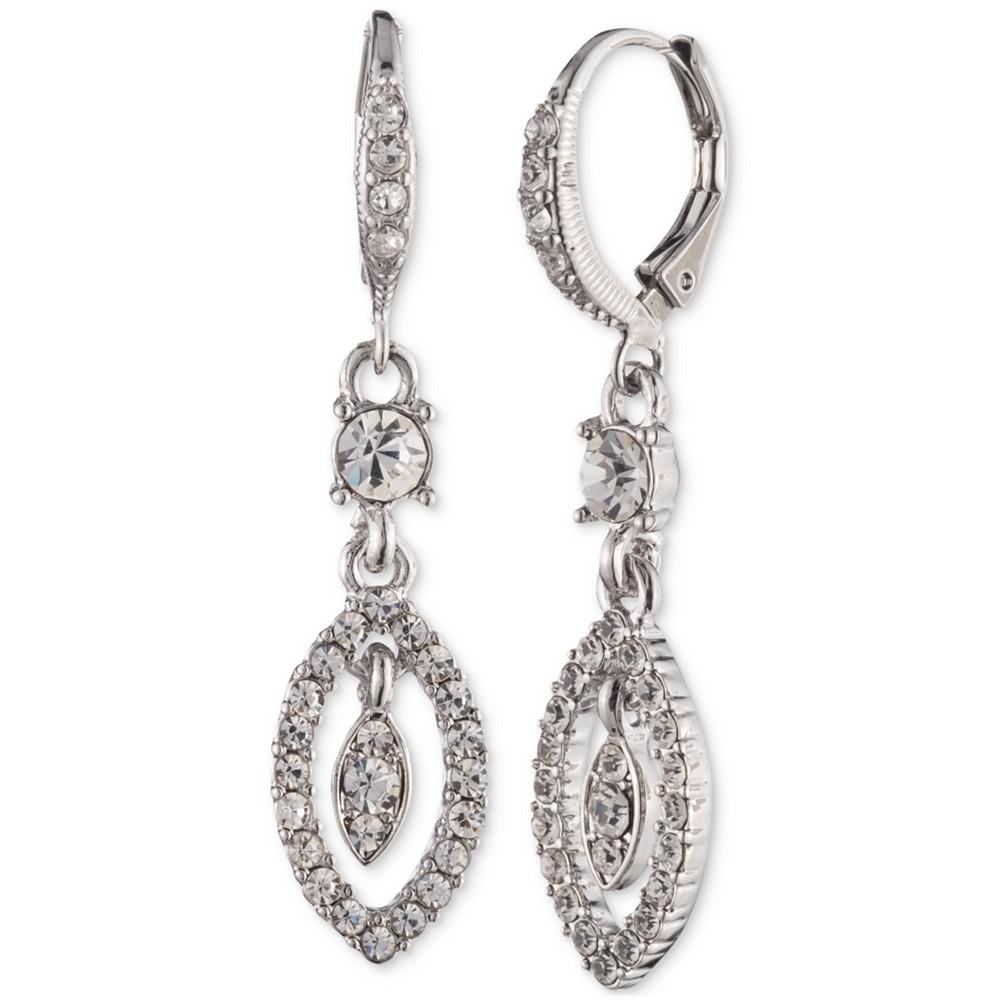 Silver-Tone Crystal Small Navette Drop Earrings商品第1张图片规格展示