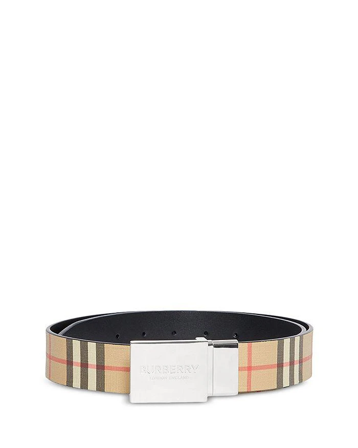 商品Burberry|Men's Vintage Check Reversible Plaque Buckle Belt,价格¥2881,第1张图片