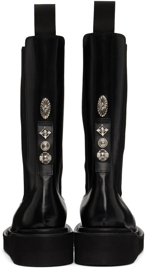 商品Toga Pulla|Black Leather Mid-Calf Chelsea Boots,价格¥1157,第4张图片详细描述