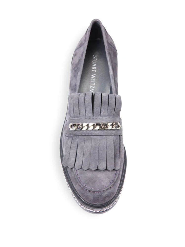 商品Stuart Weitzman|Chain & Suede Kilt Loafers,价格¥1026,第4张图片详细描述