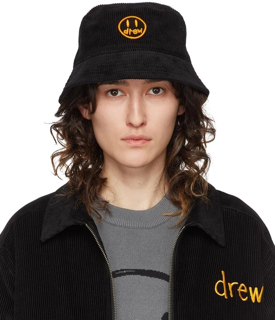 商品Drew House|SSENSE Exclusive Black Painted Mascot Bucket Hat,价格¥372,第1张图片