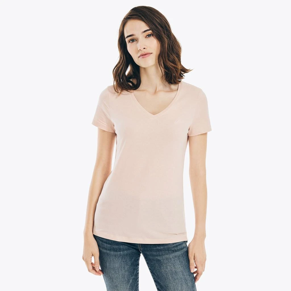 商品Nautica|Womens Solid V-Neck T-Shirt,价格¥173,第4张图片详细描述