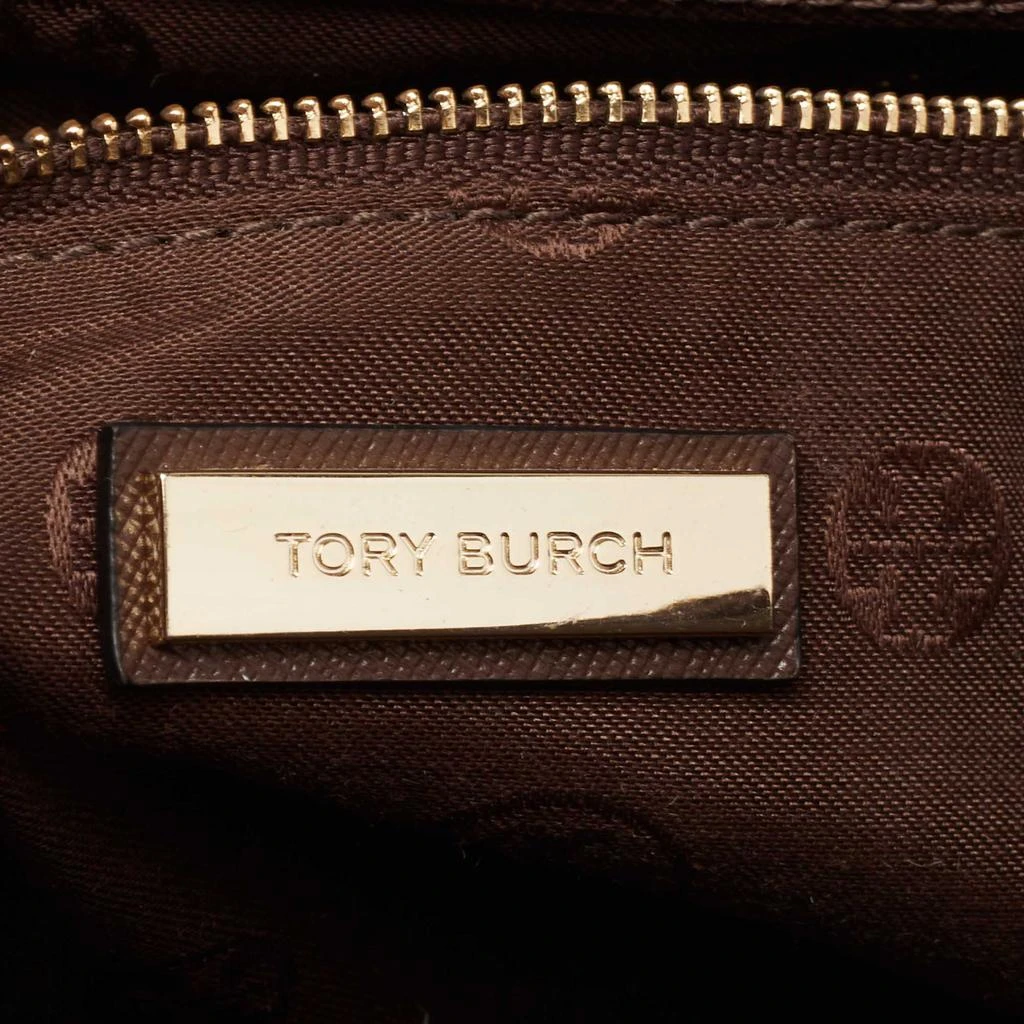 Tory Burch Dark Brown/White Saffiano Leather Robinson Double Zip Tote 商品