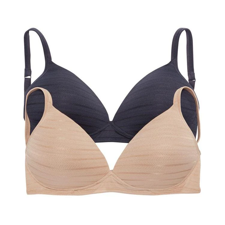 商品Warner's|Jacquard Stripe 2-Pk. Wireless Bra RN1105O,价格¥177,第1张图片