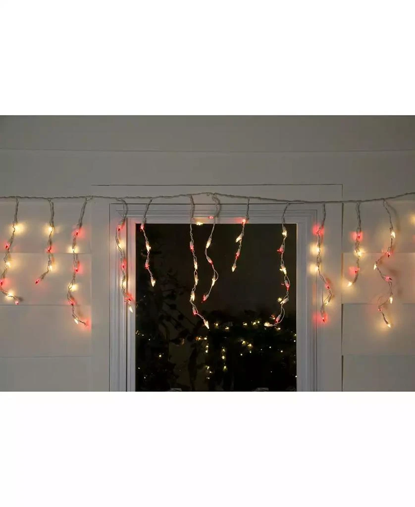 商品Northlight|Set of 50 Red and Clear Mini Window Curtain Icicle Christmas Lights - White Wire,价格¥149,第2张图片详细描述