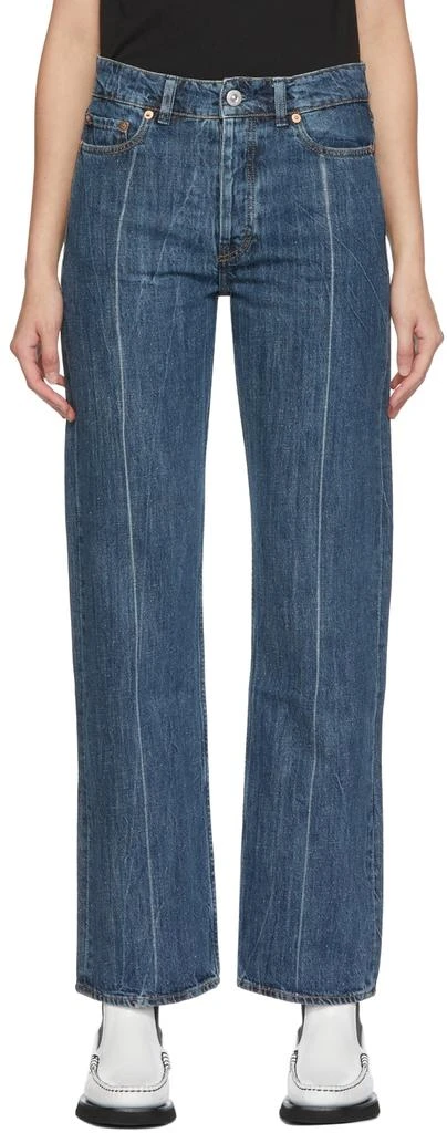 商品Our Legacy|Blue Linear Cut Straight-Leg Jeans,价格¥1272,第1张图片