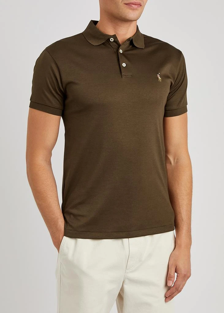 商品Ralph Lauren|Dark brown slim Pima cotton polo shirt,价格¥470,第2张图片详细描述