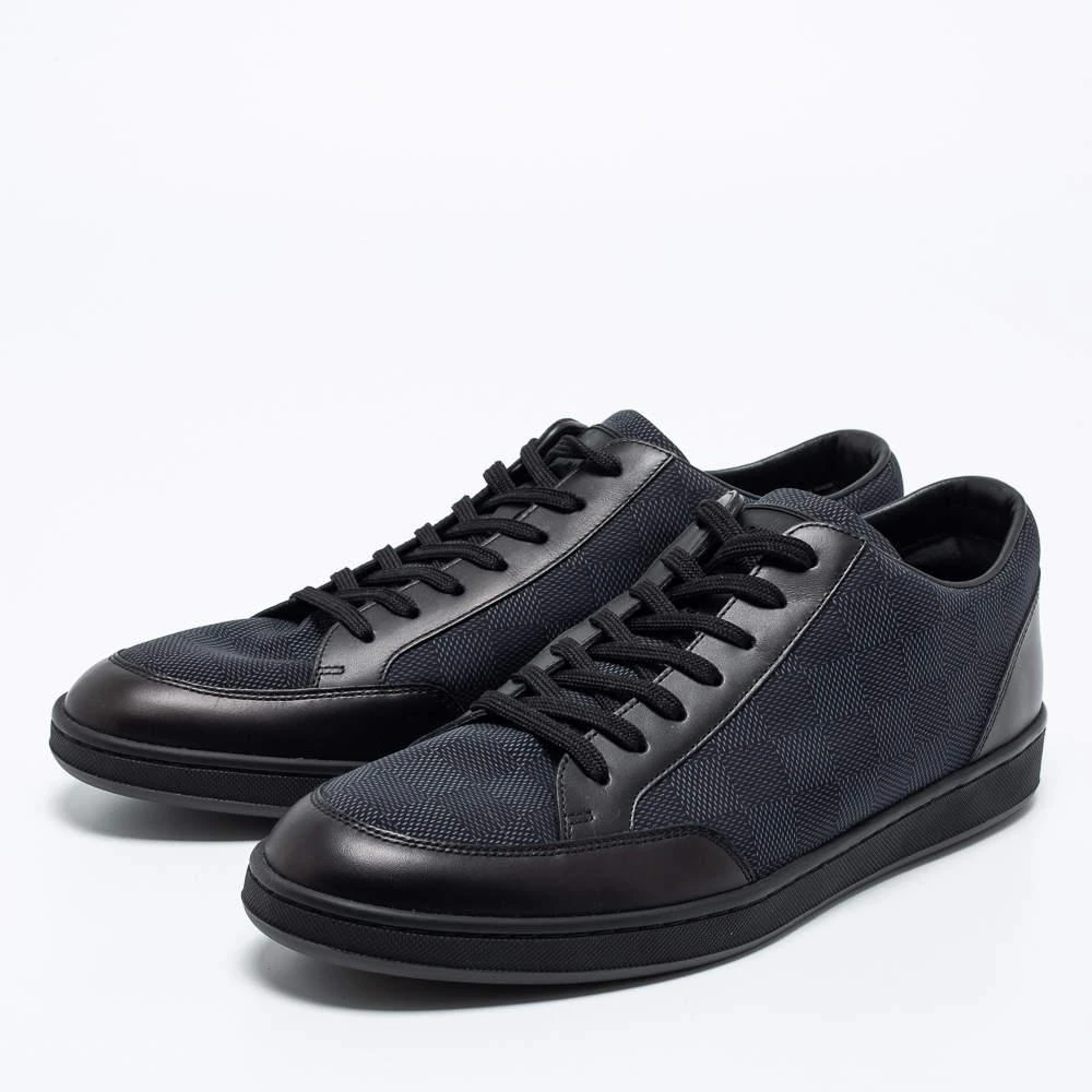 商品[二手商品] Louis Vuitton|Louis Vuitton Graphite/Black Damier Nylon and Leather Offshore Low-Top Sneakers Size 41.5,价格¥5235,第2张图片详细描述