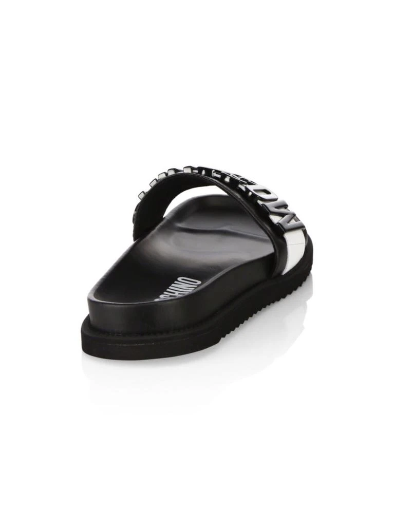 商品Moschino|Logo Slide Leather Sandals,价格¥2961,第3张图片详细描述