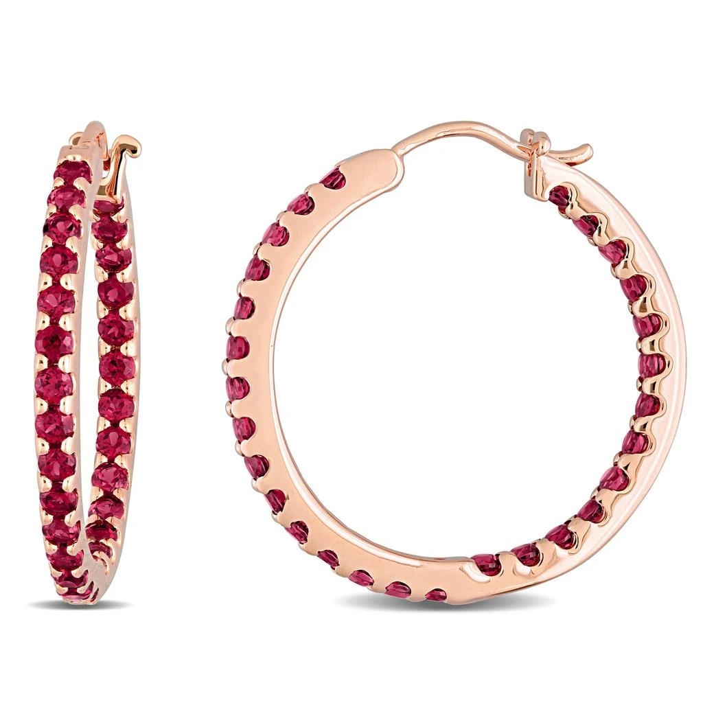 商品Julianna B|Garnet Inside Outside Hoop Earrings,价格¥5861,第1张图片