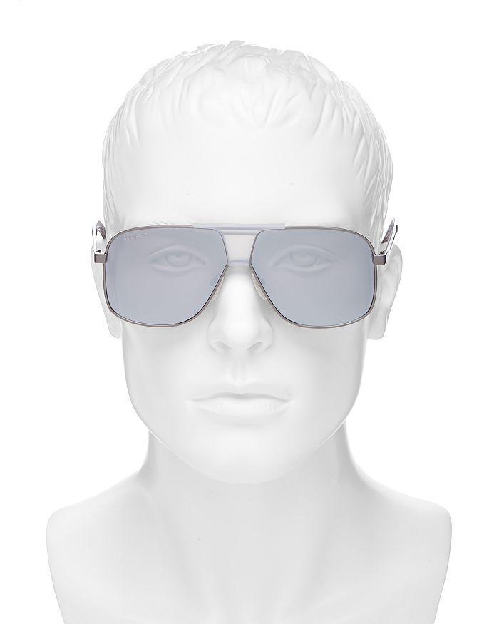 商品Salvatore Ferragamo|Men's Brow Bar Aviator Sunglasses, 63mm,价格¥2316,第4张图片详细描述