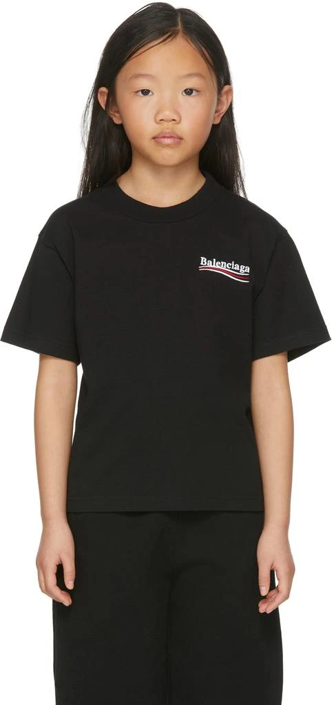 商品Balenciaga|Kids Black Political Campaign T-Shirt,价格¥1563,第1张图片