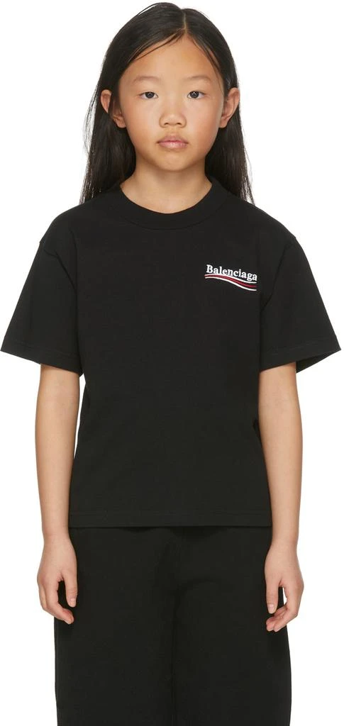 商品Balenciaga|黑色 Political Campaign 儿童 T 恤,价格¥2030,第1张图片