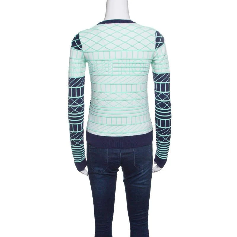 商品[二手商品] Kenzo|Kenzo Oui Non Navy Blue and Green Jacquard Knit Sweater XS,价格¥814,第3张图片详细描述