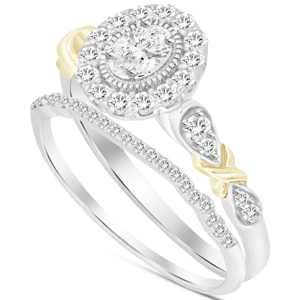 商品Macy's|Diamond Bridal Set (1/2 ct. t.w.) in 14k Two-Tone Gold,价格¥20929,第1张图片