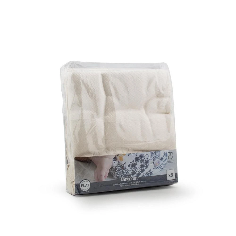 商品Kanga Care|Premium Unbleached Birdseye 70% Rayon from Bamboo 30% Cotton Flat Fold Cloth Diapers (6pk) - One Size 4-35+lbs,价格¥195,第2张图片详细描述