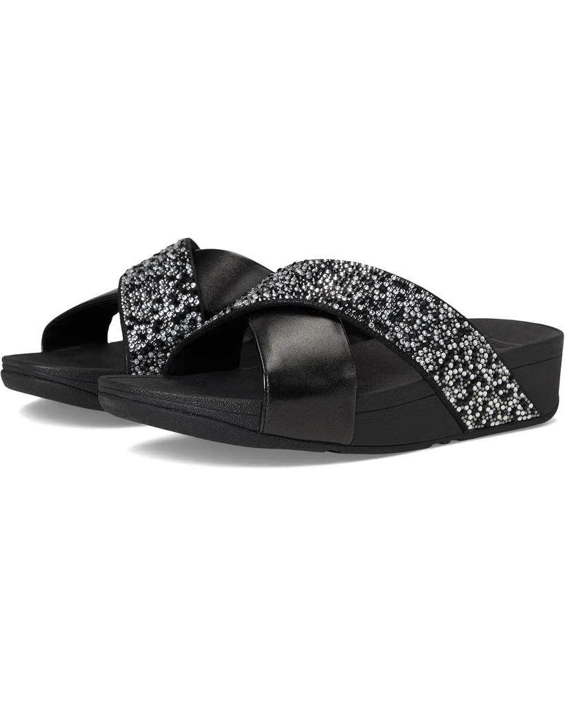 Sandálias FitFlop Lulu para mulher com estampado de cristais e detalhes metálicos. image 2