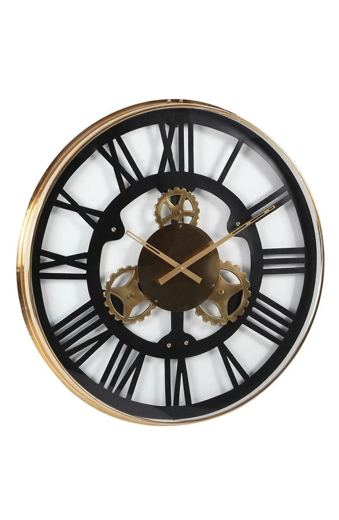 商品WILLOW ROW|Black Stainless Steel Gear Wall Clock,价格¥1665,第1张图片