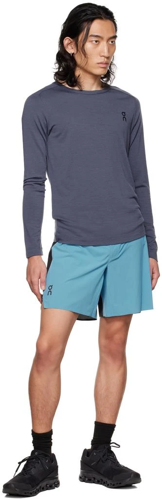 商品On|Blue & Black Lightweight Shorts,价格¥358,第4张图片详细描述