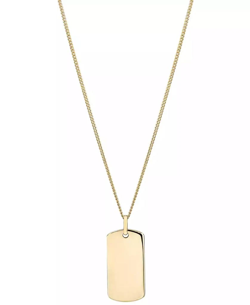 商品Macy's|Polished ID Tag Pendant 18" Curb Link Chain Necklace in 10k Yellow Gold,价格¥2330,第1张图片