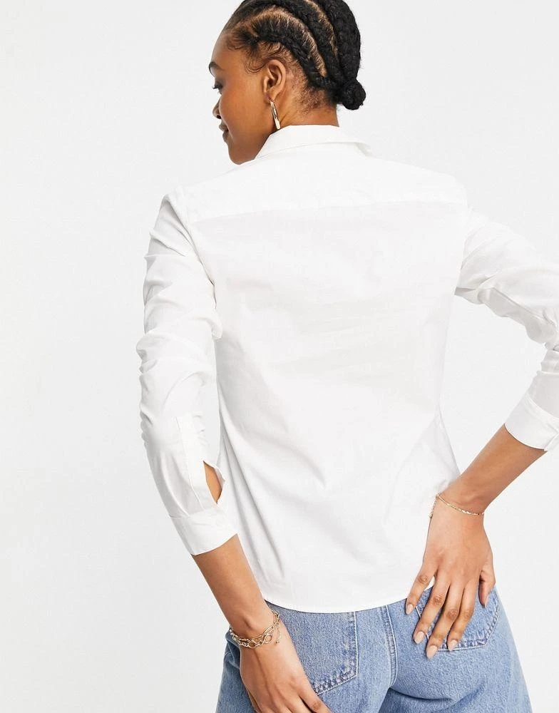 商品ASOS|ASOS DESIGN long sleeve fitted shirt in white,价格¥140,第2张图片详细描述