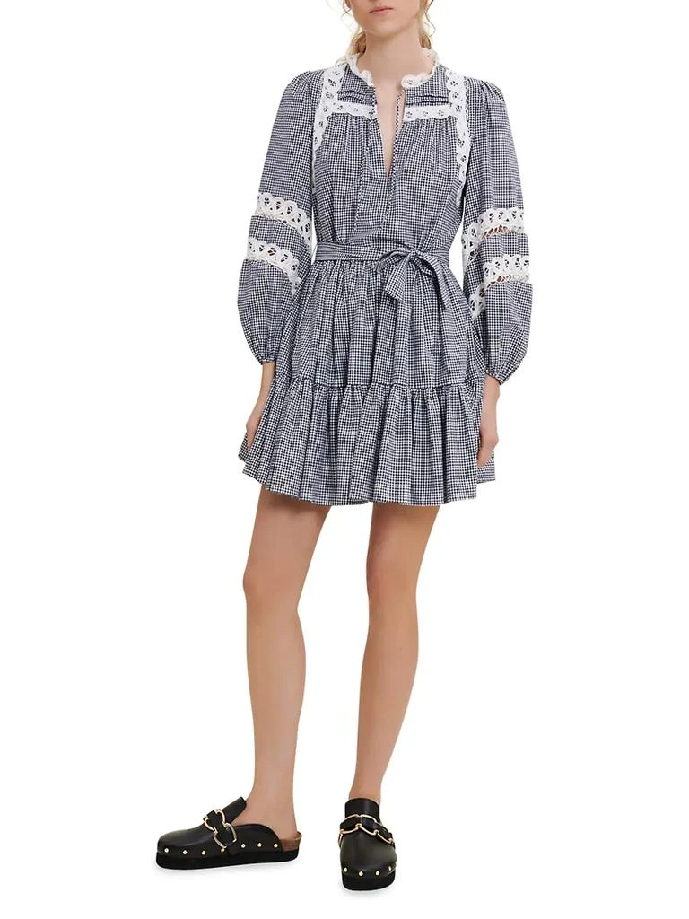 商品Maje|Ritchy Gingham Mini Dress,价格¥1438,第2张图片详细描述