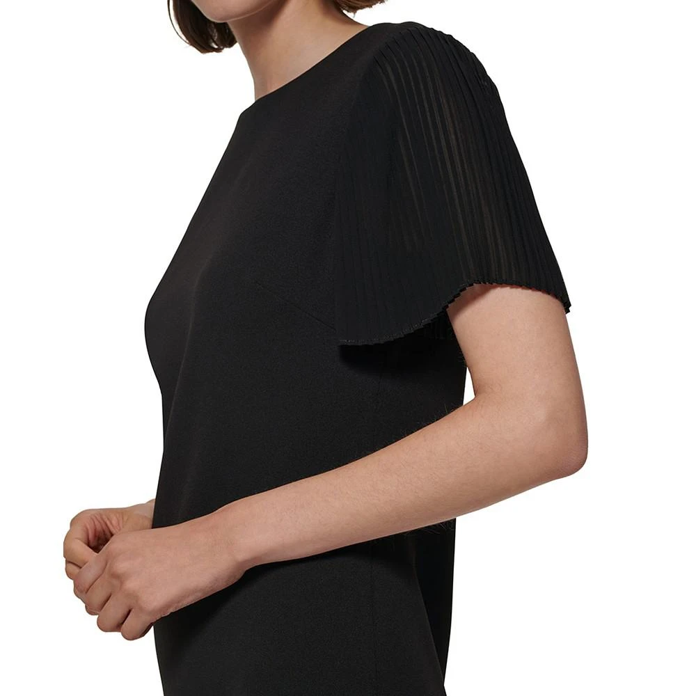 商品Tommy Hilfiger|Petite Pleated Chiffon-Sleeve Dress,价格¥658,第4张图片详细描述