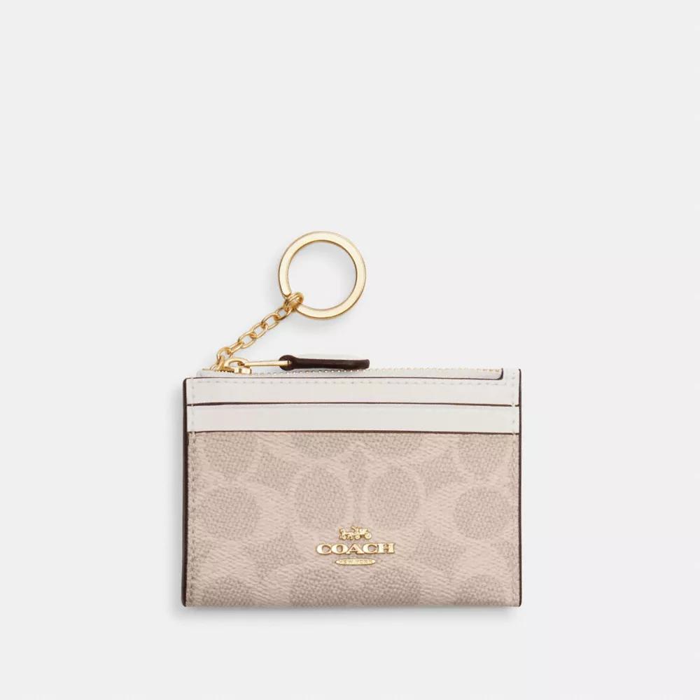 小物 Like new coach signature mini coin case Coach Double Zip Coin Case In Butterfly Dot Print Blush