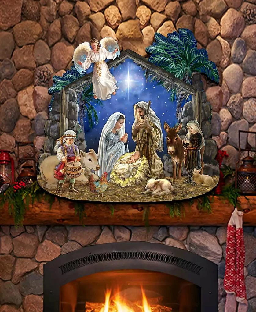Nativity with Angel Christmas Wooden Door Decor Wall Decor G. DeBrekht 商品