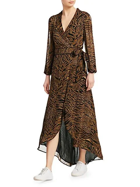 商品Ganni|Printed Georgette Wrap Dress,价格¥502,第3张图片详细描述