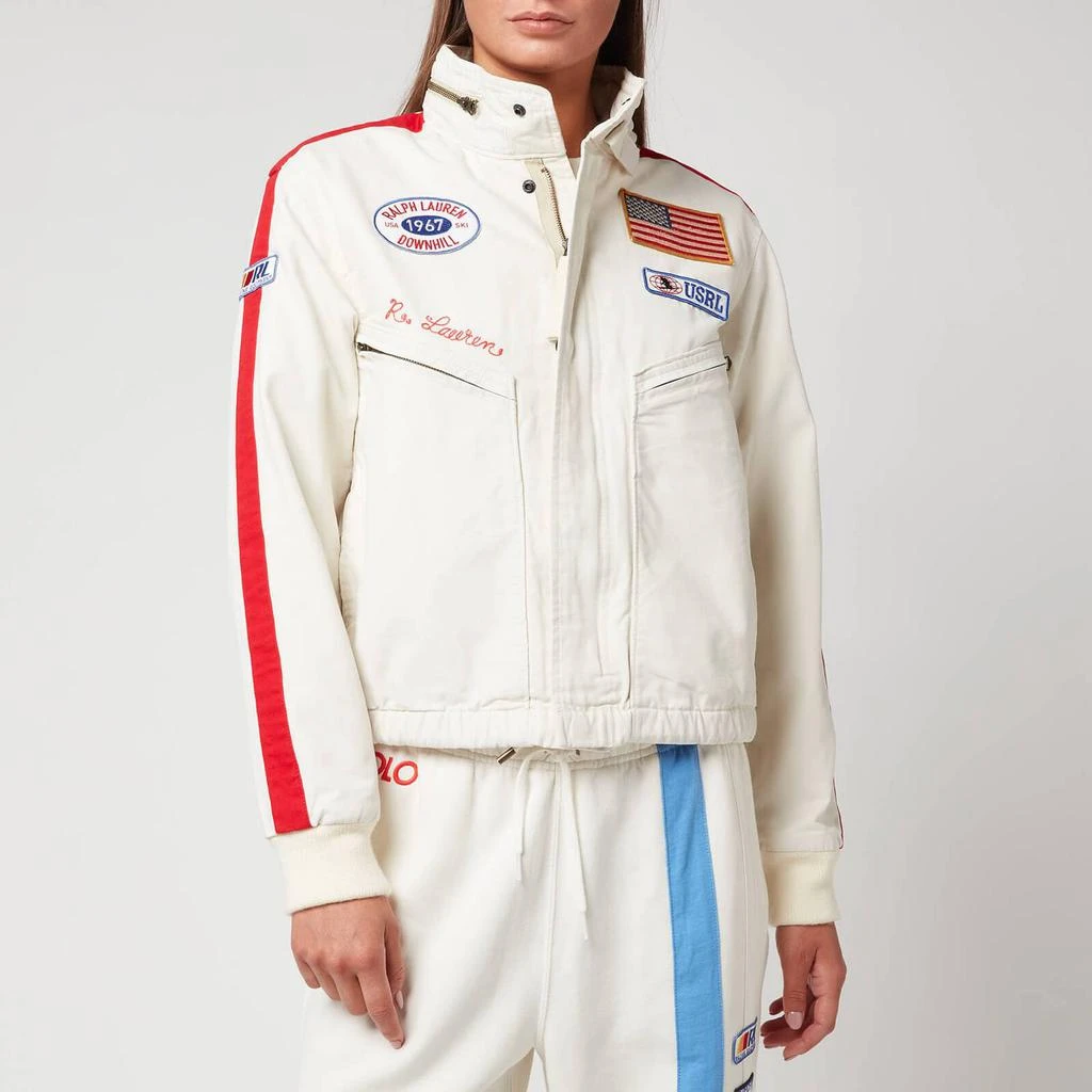 商品Ralph Lauren|Polo Ralph Lauren Women's Racing Lined Bomber Jacket - Antique Cream/Valor Red,价格¥1007,第1张图片