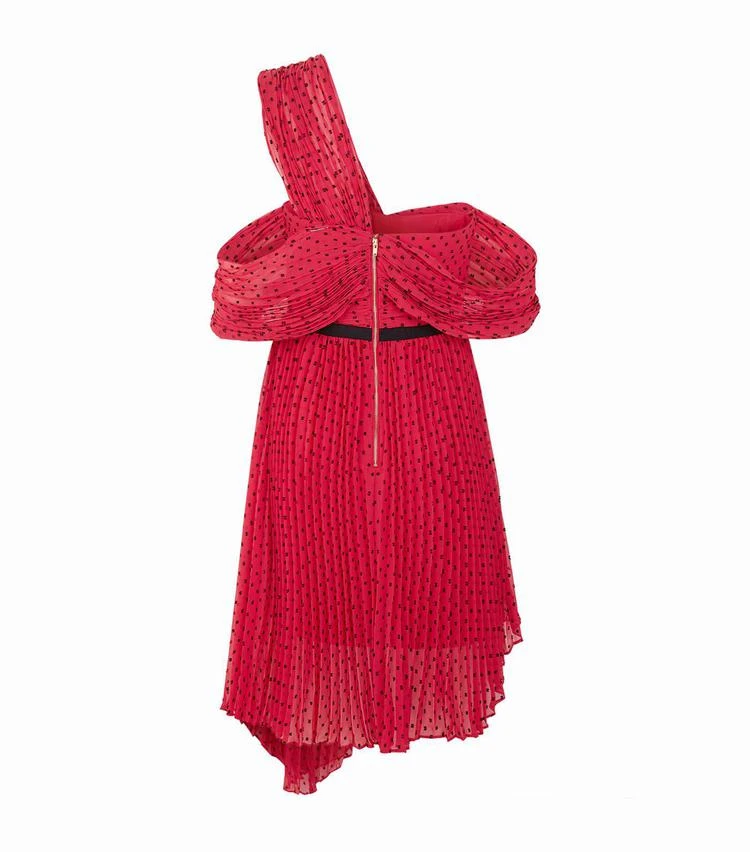 商品Self Portrait|Plumetis Asymmetric Mini Dress,价格¥3026,第2张图片详细描述