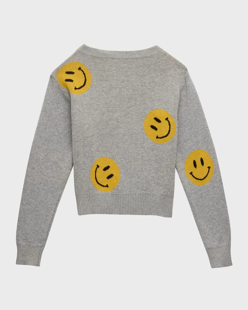 商品Flowers by Zoe|Girl's Happy Face Intarsia Sweater, Size 4-6,价格¥227,第2张图片详细描述