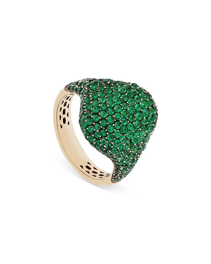 商品Crivelli|18K Yellow Gold Serpent Emerald Pavé Dome Statement Ring - Exclusive, Italy Campaign,价格¥38570,第1张图片详细描述