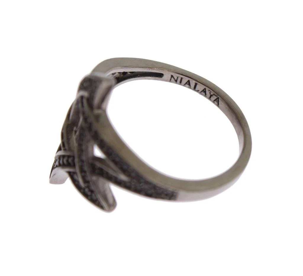 商品Nialaya|Nialaya Black CZ Rhodium 925 Silver  Ring,价格¥532,第5张图片详细描述