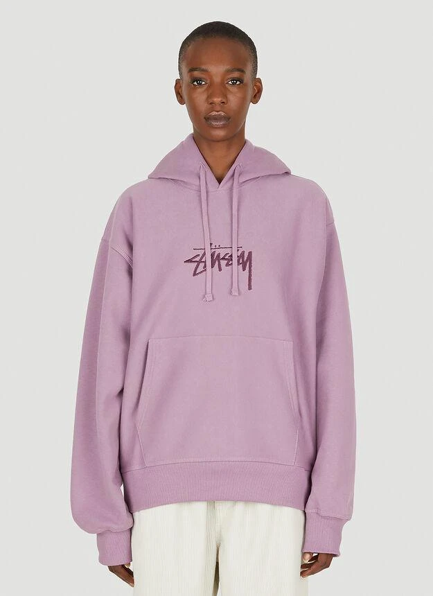 商品STUSSY|Logo Embroidery Hooded Sweatshirt in Purple,价格¥1084,第1张图片