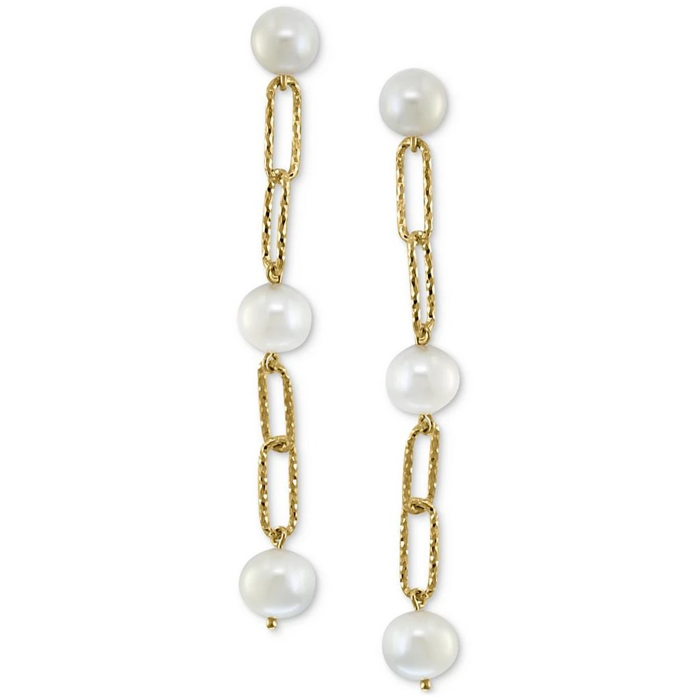 商品Effy|EFFY® Cultured Freshwater Pearl (7mm) Large Paperclip Link Drop Earrings in 18k Gold-Plated Sterling Silver,价格¥1600,第2张图片详细描述