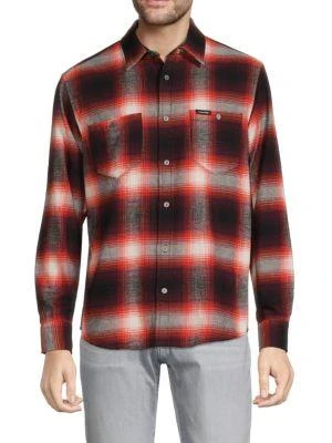 商品Calvin Klein|Long Sleeve Plaid Button Front Shirt,价格¥108,第1张图片