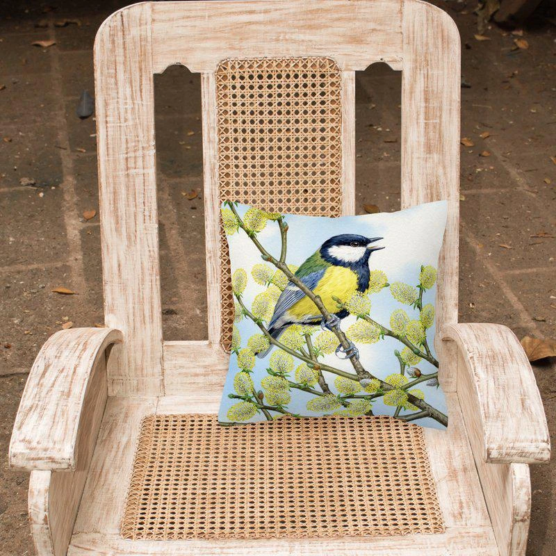 商品Caroline's Treasures|14 in x 14 in Outdoor Throw PillowEurasian Blue Tit by Sarah Adams Fabric Decorative Pillow 15 X 15 IN,价格¥269,第2张图片详细描述