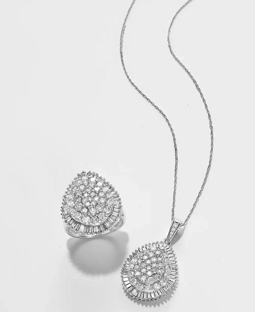 商品Macy's|Diamond Cluster Teardrop Pendant Necklace (2 ct. t.w.) in 14k White Gold,价格¥37839,第4张图片详细描述