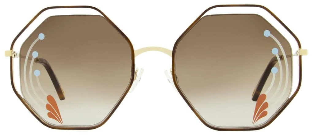 商品Chloé|Chloe Women's Octagonal Sunglasses CE132SRI 258 Gold/Havana 58mm,价格¥795,第2张图片详细描述