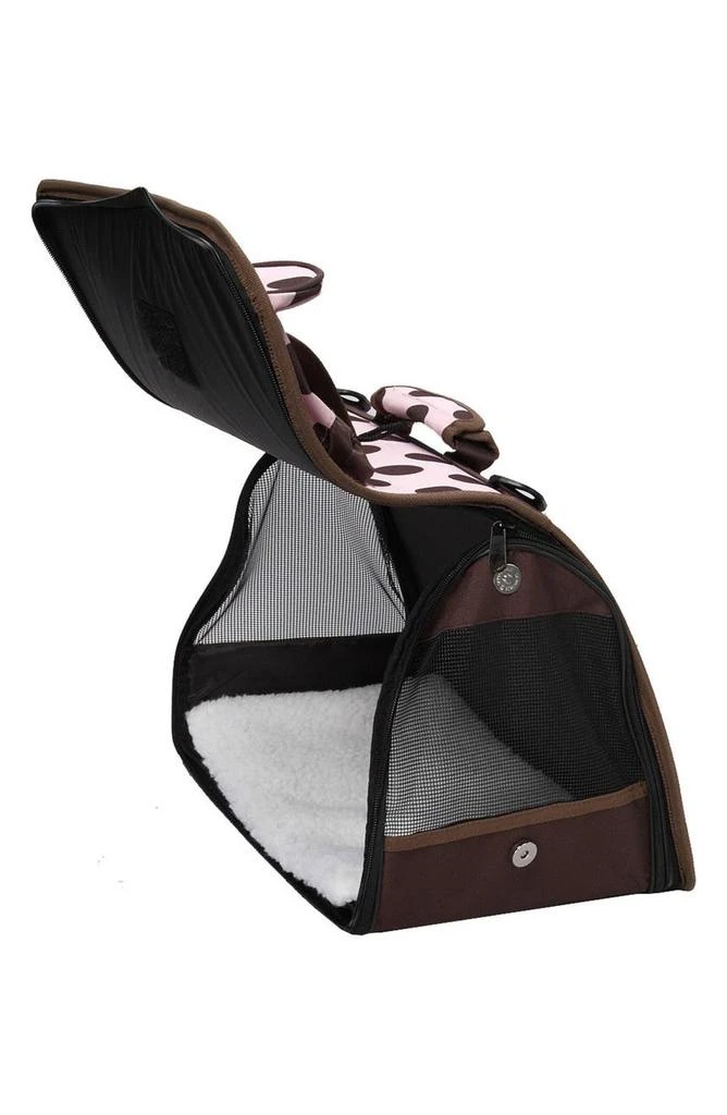 商品PET LIFE|Faux Shealing Lined Folding Zippered Airline-Approved Casual Carrier,价格¥402,第2张图片详细描述