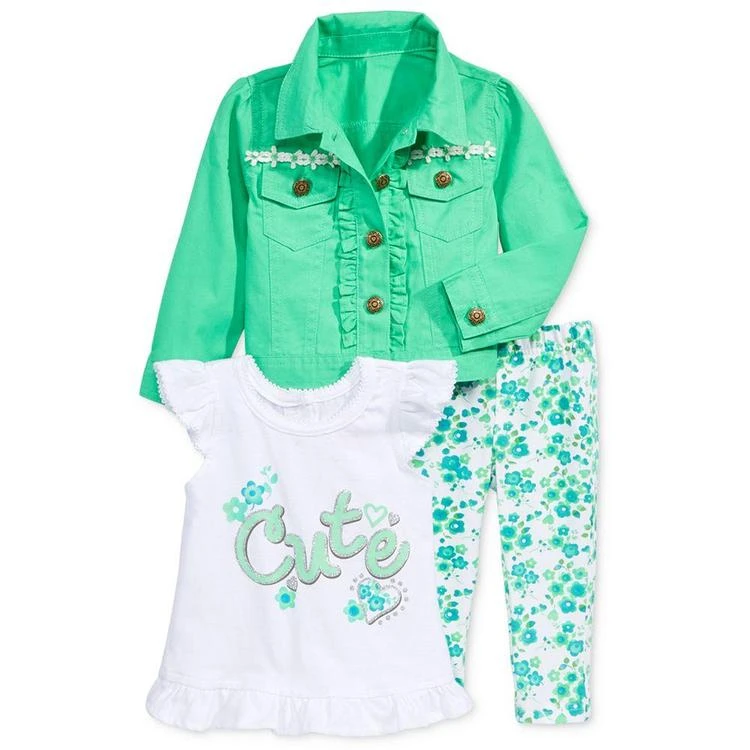 商品Nannette|3-Pc. Jacket, Top & Leggings Set, Baby Girls (0-24 months),价格¥133,第1张图片