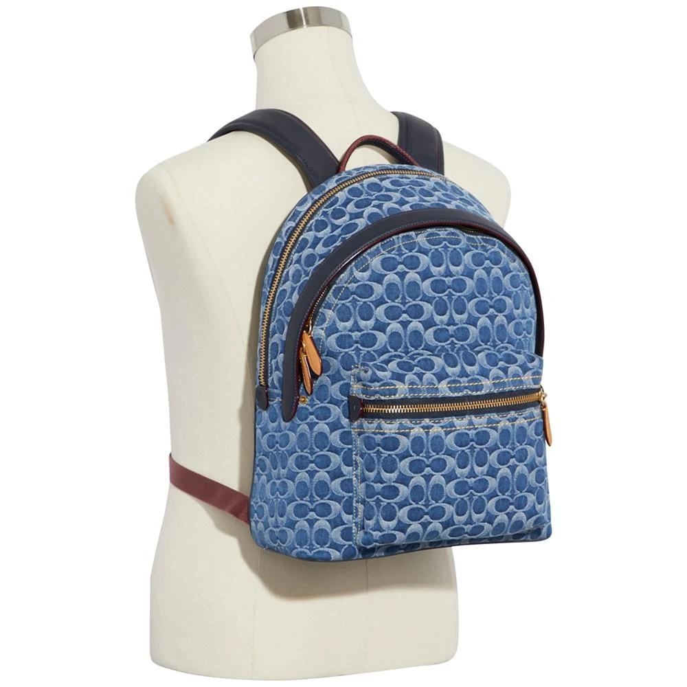 商品Coach|Men's Charter Signature Denim Backpack,价格¥2602,第5张图片详细描述
