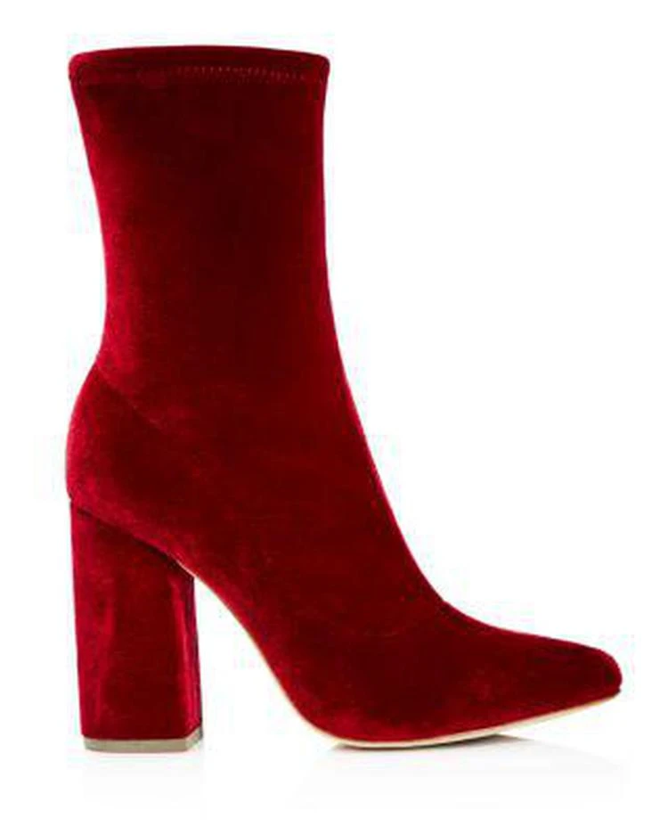 商品Raye|Women's Faris Stretch Velvet Block Heel Booties,价格¥741,第2张图片详细描述