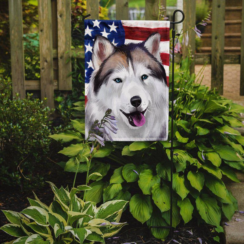 商品Caroline's Treasures|11 x 15 1/2 in. Polyester Alaskan Husky American Flag Garden Flag 2-Sided 2-Ply,价格¥137,第2张图片详细描述