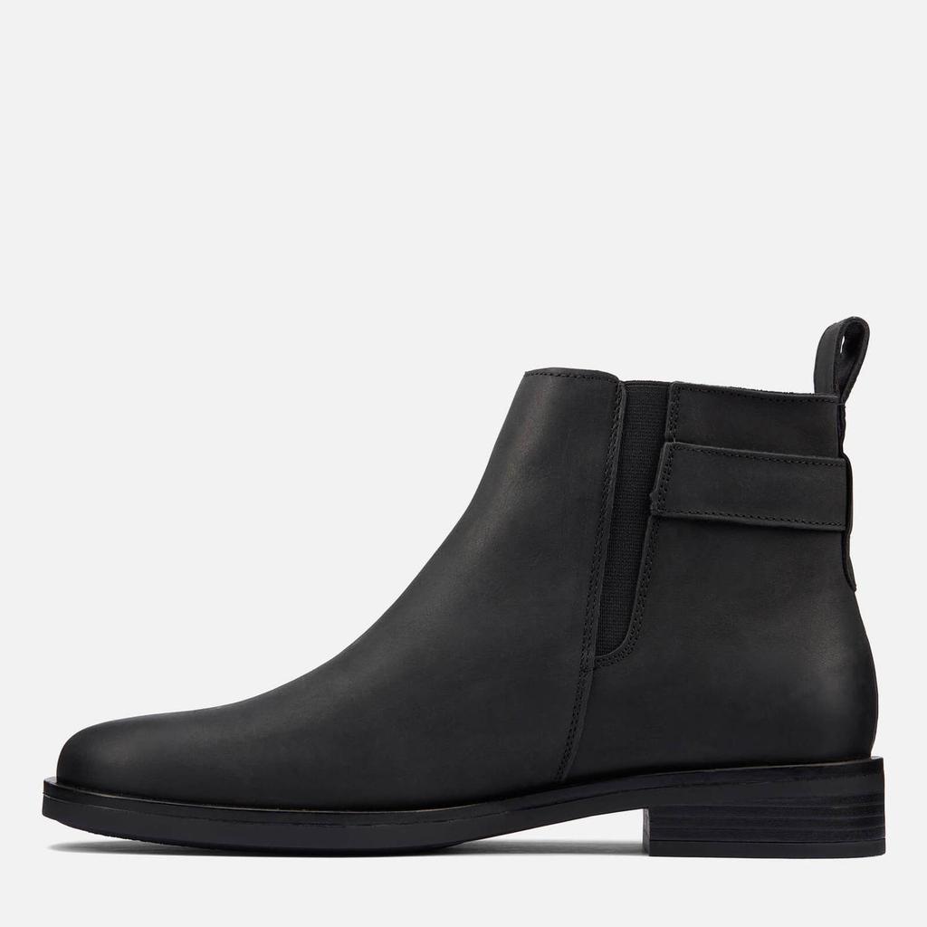 Clarks Women's Memi Lo Leather Flat Ankle Boots - Black商品第3张图片规格展示