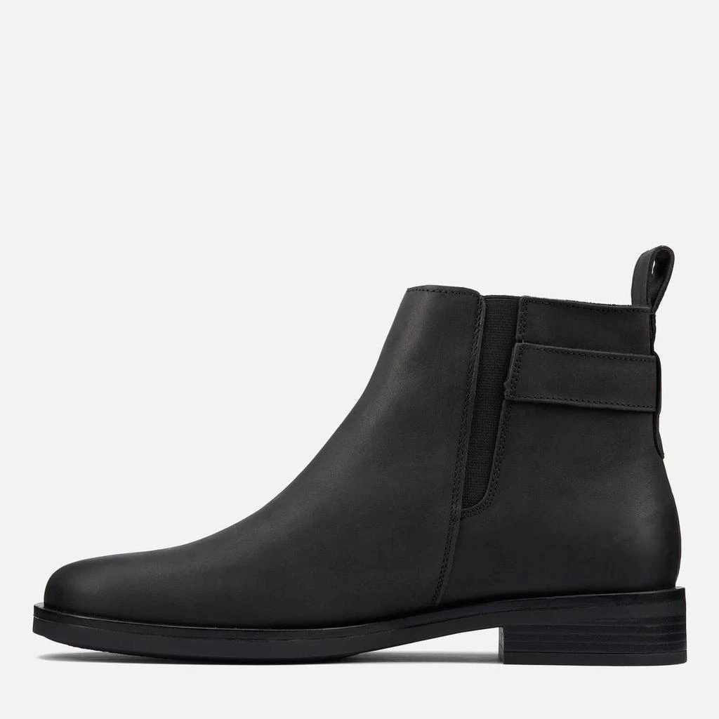 商品Clarks|Clarks Women's Memi Lo Leather Flat Ankle Boots - Black,价格¥577,第3张图片详细描述